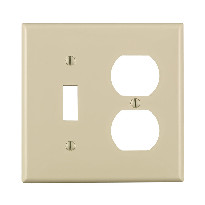 LEVITON - Leviton Light Almond 2 gang Thermoplastic Nylon Duplex/Toggle Wall Plate 1 pk