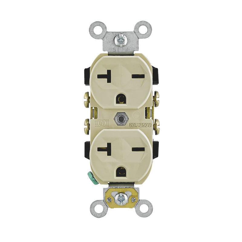 LEVITON - Leviton 20 amps 250 V Duplex Ivory Outlet 6-20R 1 pk