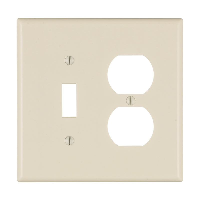 LEVITON - Leviton Light Almond 2 gang Thermoplastic Duplex/Toggle Wall Plate 1 pk