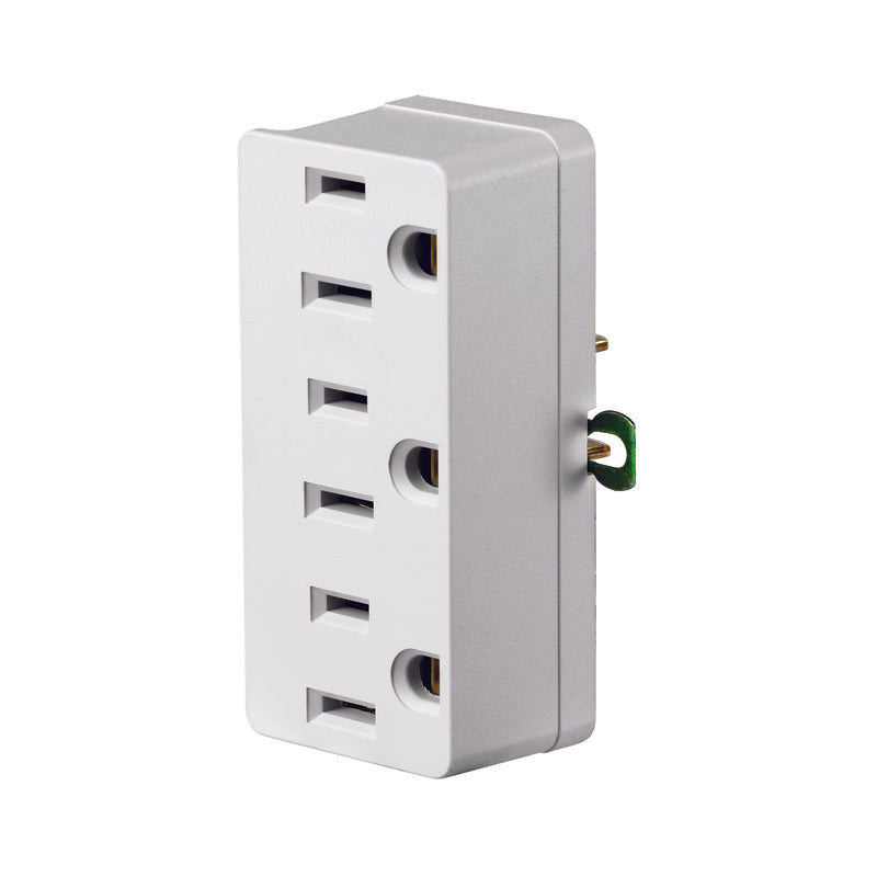 LEVITON - Leviton Polarized 3 outlets Outlet Adapter 1 pk [C22-00698-00W]