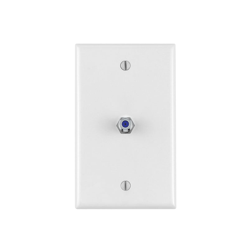 LEVITON - Leviton White Plastic Coax/Phone Telephone/Video Wall Plate 1 pk