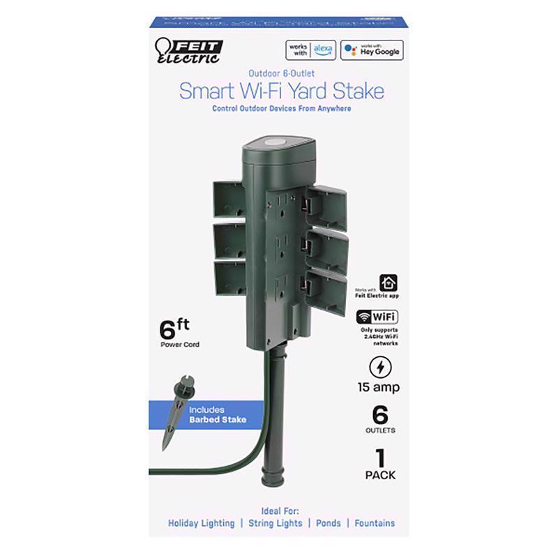 FEIT - Feit Smart Home Outdoor 6 ft. L Green Smart Outlet Stake With WiFi 14/3