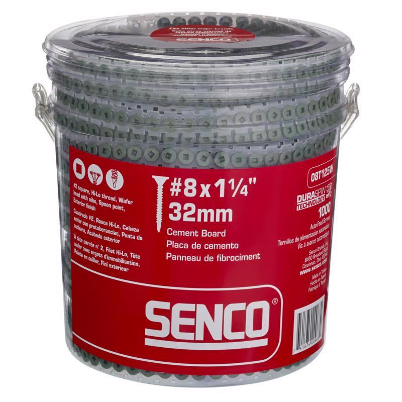 SENCO - Senco Duraspin No. 8 Sizes X 1-1/4 in. L Square Wafer Head Cement Board Screws 1000 pk