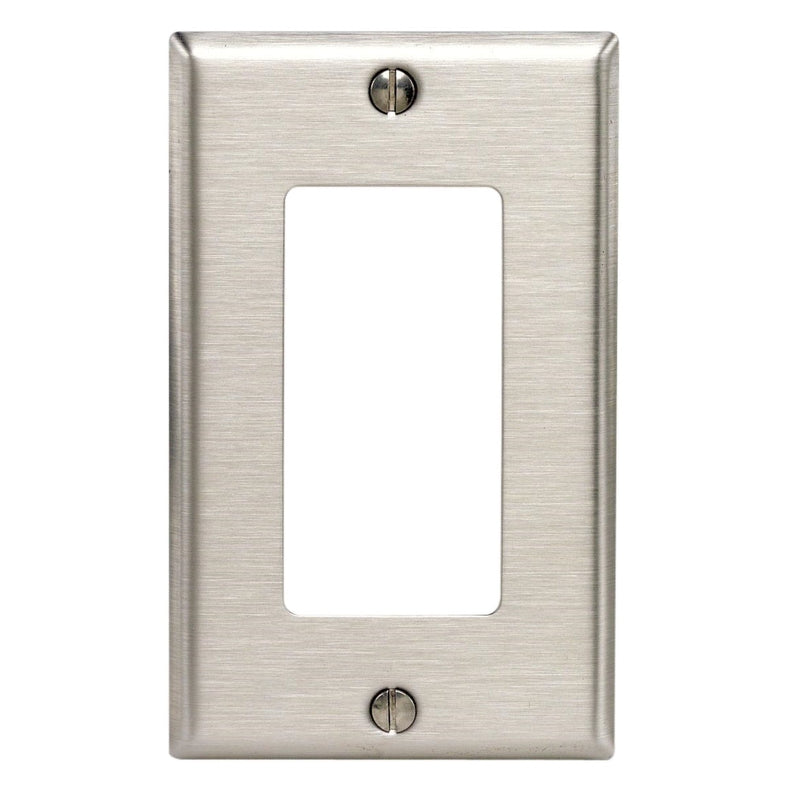 LEVITON - Leviton Antimicrobial Powder Coated Gray 1 gang Stainless Steel Decorator Wall Plate 1 pk