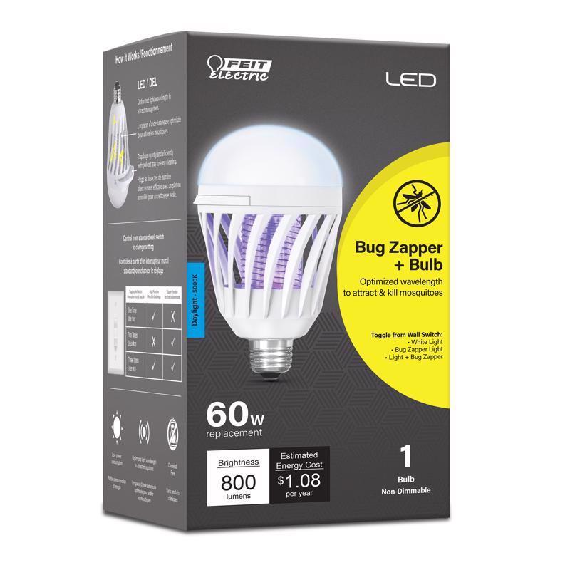 FEIT - Feit LED Specialty A19 E26 (Medium) LED Bug Zapper Bulb Daylight 60 Watt Equivalence 1 pk