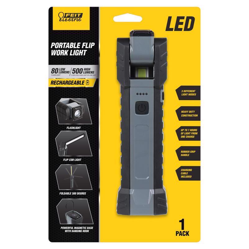 FEIT - Feit 500 lm LED Rechargeable Handheld Work Light w/Magnet