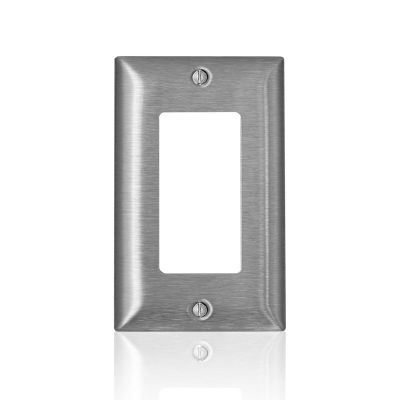 LEVITON - Leviton C-Series Stainless Steel 1 gang Metal Decorator Wall Plate 1 pk