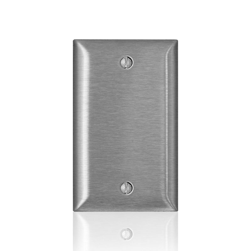 LEVITON - Leviton C-Series Satin Silver 1 gang Stainless Steel Blank Wall Plate 1 pk