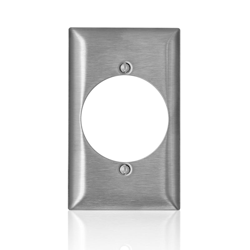 LEVITON - Leviton C-Series Stainless Steel 1 gang Metal Single Outlet Wall Plate 1 pk [SL723-000]