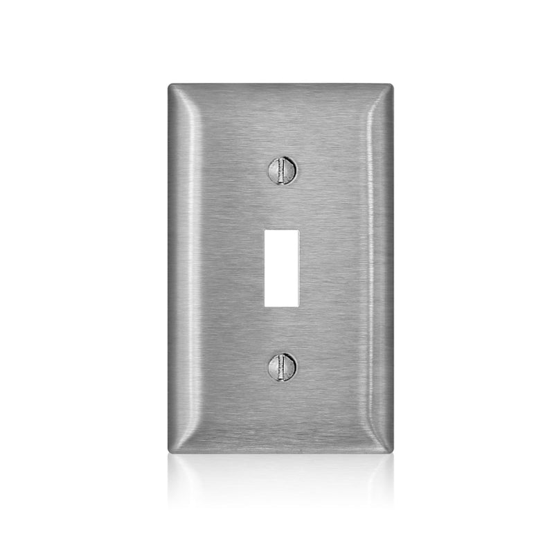 LEVITON - Leviton C-Series Satin Silver 1 gang Stainless Steel Toggle Wall Plate 1 pk