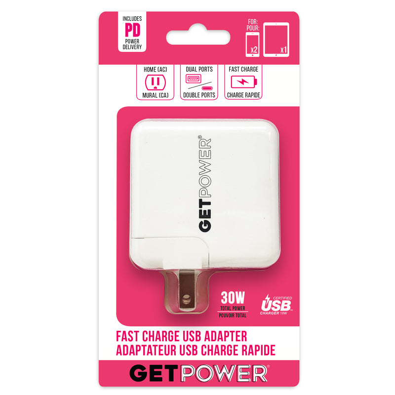 GETPOWER - GetPower Dual USB AC Adapter - Case of 6