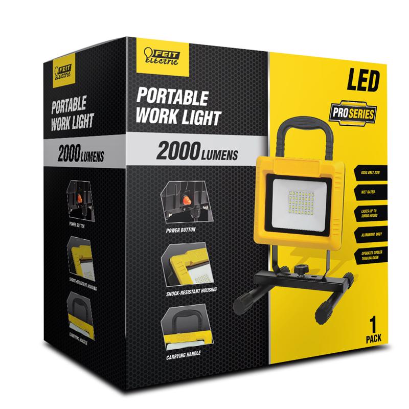 FEIT - Feit Pro Series 2000 lm LED Corded Stand (H or Scissor) Work Light [WORK2000XPLUG]