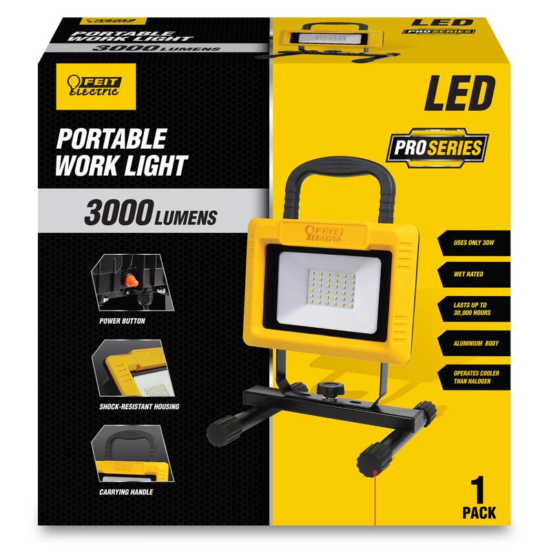 FEIT - Feit Pro Series 3000 lm LED Corded Stand (H or Scissor) Work Light [WORK3000XLPLUG]