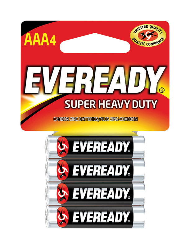 EVEREADY - Eveready Super Heavy Duty AAA Zinc Carbon Batteries 4 pk Carded - Case of 24