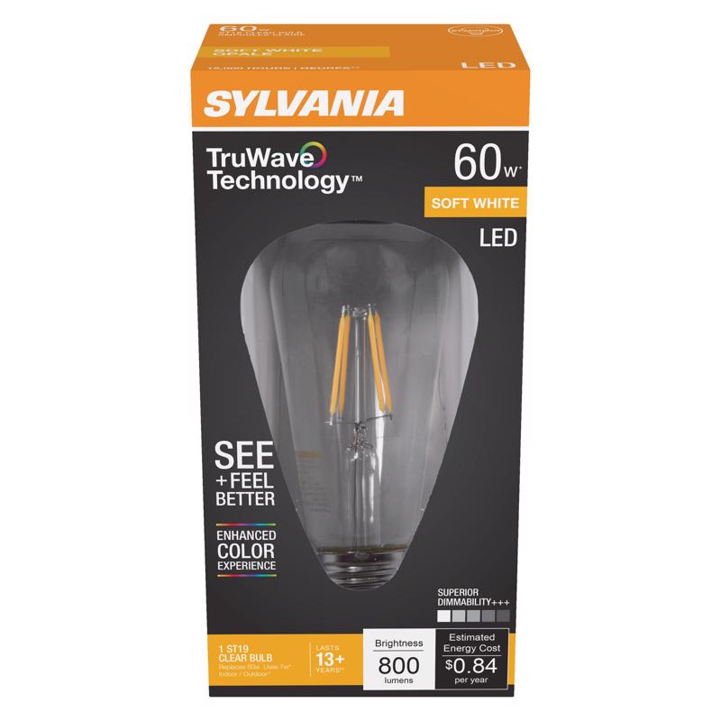 SYLVANIA - Sylvania TruWave ST19 E26 (Medium) LED Bulb Soft White 60 Watt Equivalence 1 pk