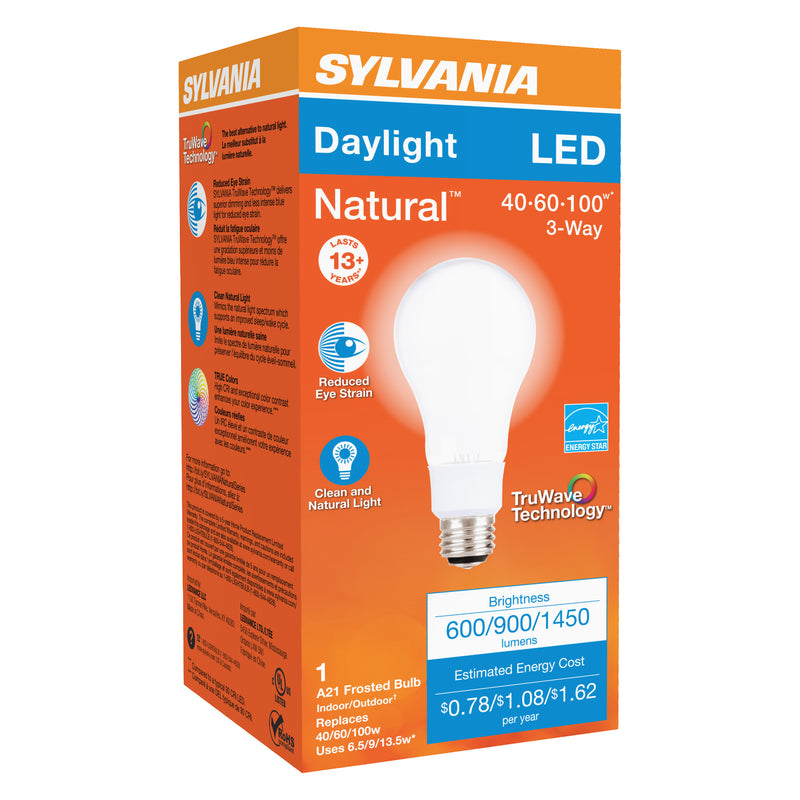 SYLVANIA - Sylvania Natural A21 E26 (Medium) LED Bulb Daylight 40/60/100 Watt Equivalence 1 pk