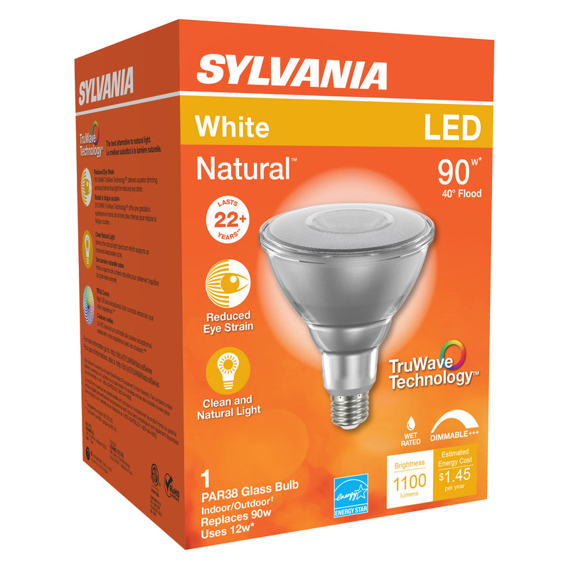 SYLVANIA - Sylvania Natural PAR38 E26 (Medium) LED Floodlight Bulb White 90 Watt Equivalence 1 pk