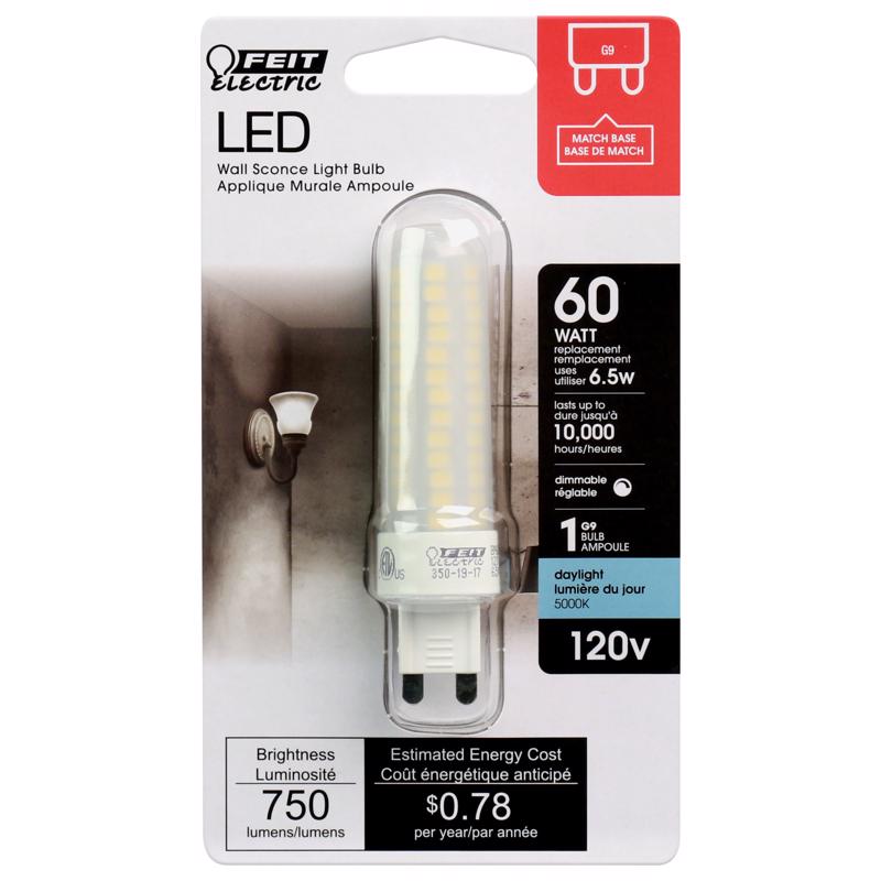 FEIT - Feit LED Specialty T4 G9 LED Bulb Daylight 60 Watt Equivalence 1 pk