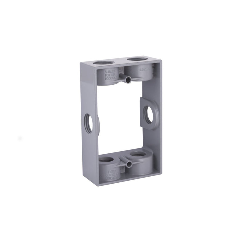 RACO - Raco 9.5 cu in Rectangle Aluminum 1 gang Box Extension Gray