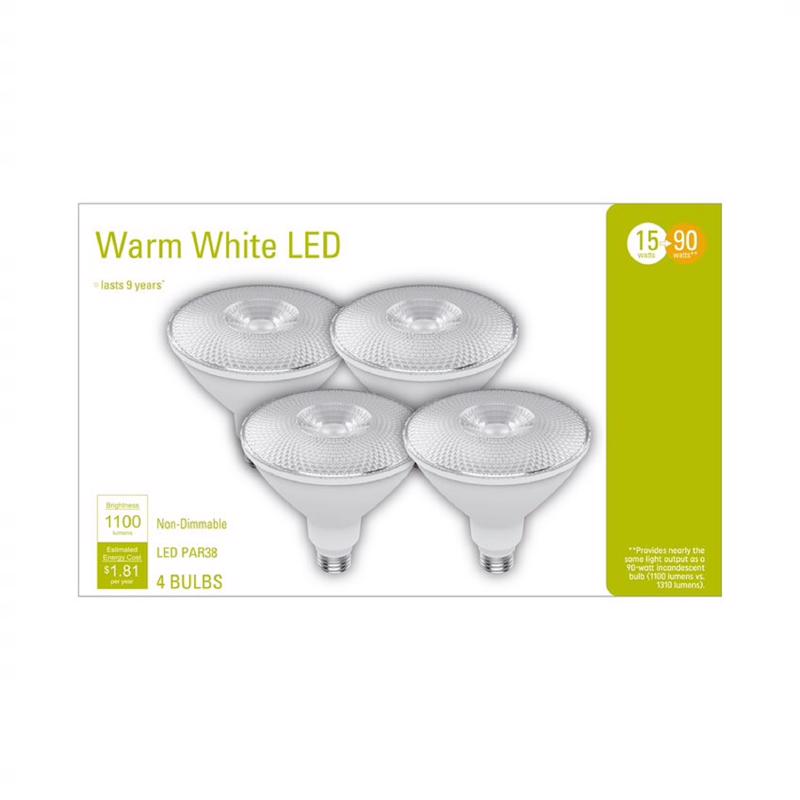 GE - GE PAR38 E26 (Medium) LED Floodlight Bulb Warm White 90 Watt Equivalence 4 pk