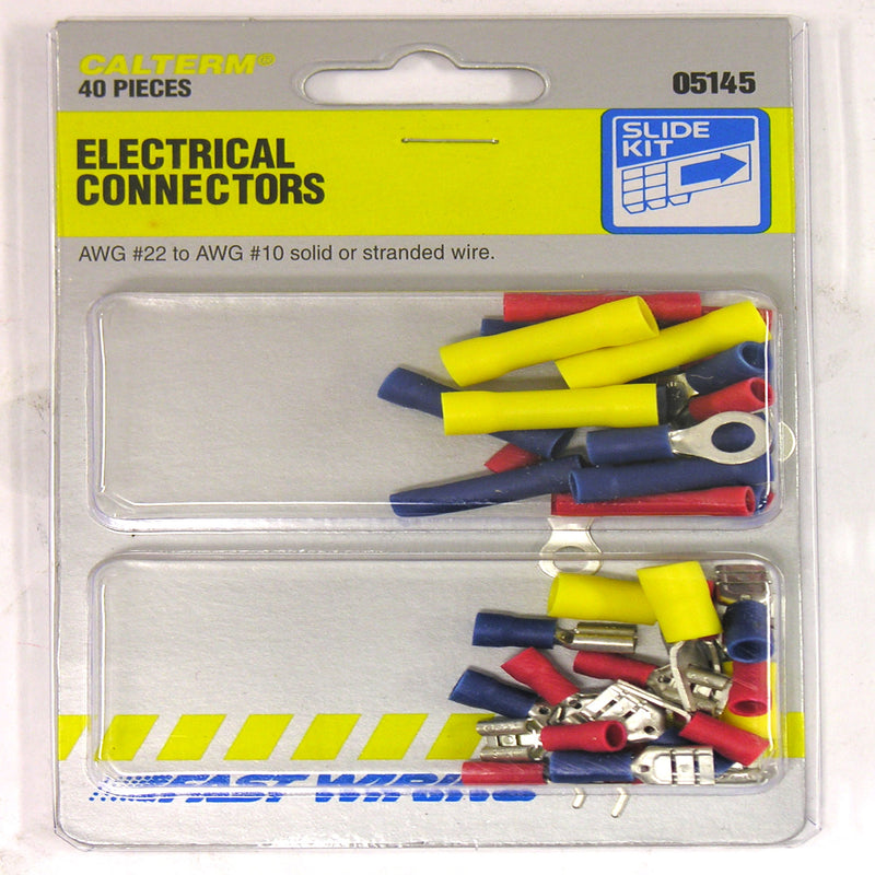 CALTERM - Calterm 22-10 AWG Solid/Stranded Terminal and Connector Kit Assorted 40 pc