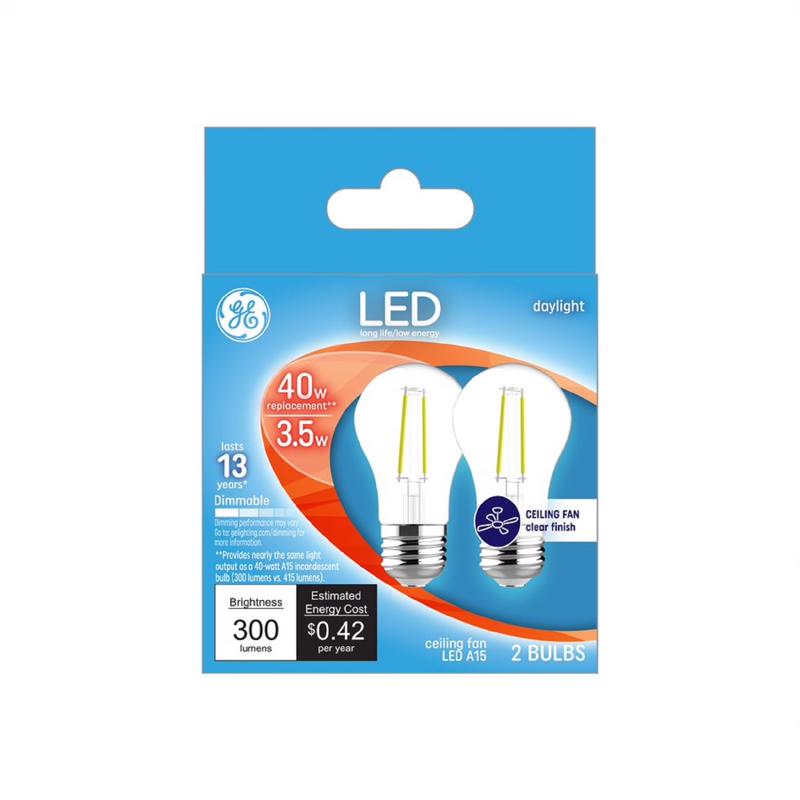 GE - GE A15 E26 (Medium) LED Bulb Daylight 40 Watt Equivalence 2 pk