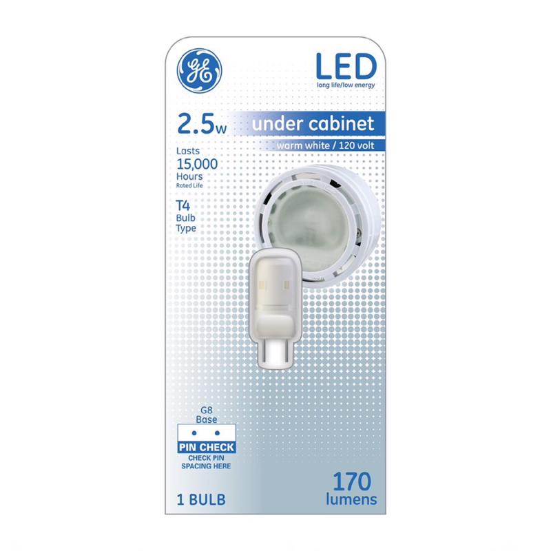 GE - GE T4 G8 LED Light Bulb Warm White 25 Watt Equivalence 1 pk