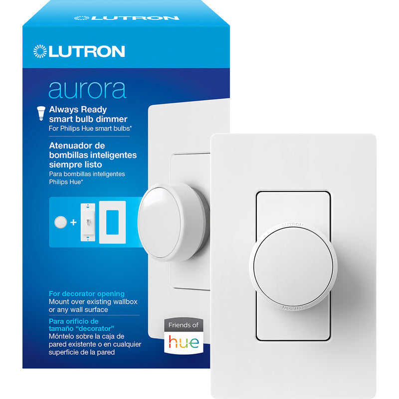 LUTRON - Lutron Aurora White Smart Dimmer/Paddle Switch 1 pk