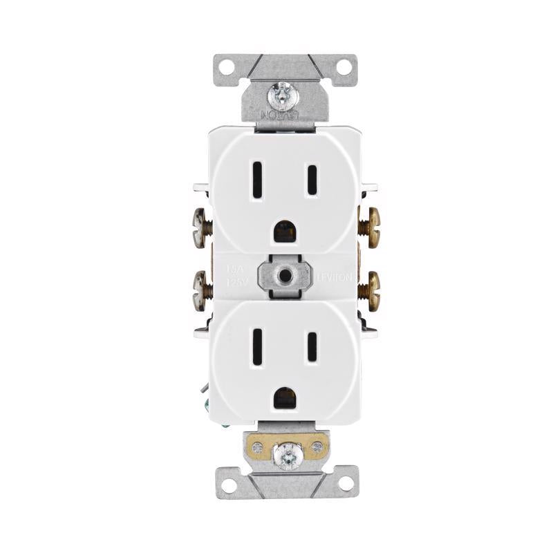 LEVITON - Leviton 15 amps 125 V Duplex White Outlet 5-15R 1 pk [05252-0WS]