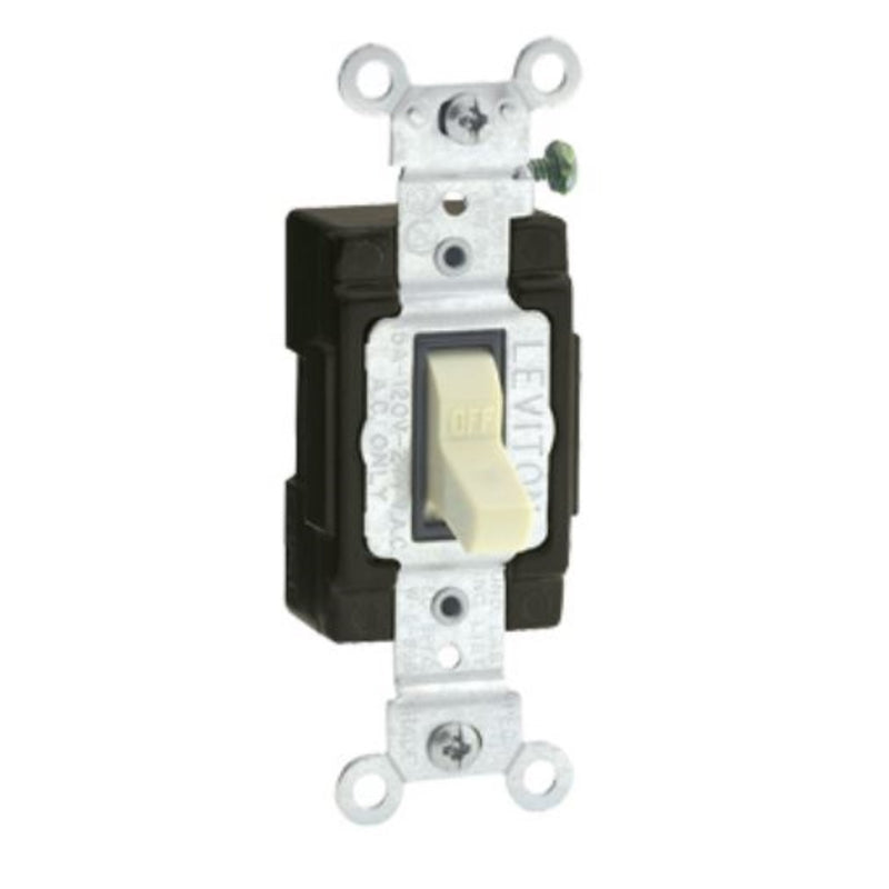 LEVITON - Leviton 15 amps Single Pole Toggle AC Quiet Switch Ivory 1 pk [5501-LHI]