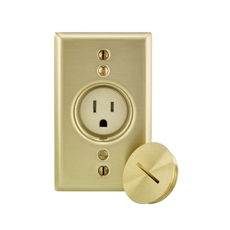 LEVITON - Leviton 15 amps 125 V Single Almond Outlet 5-15R 1 pk