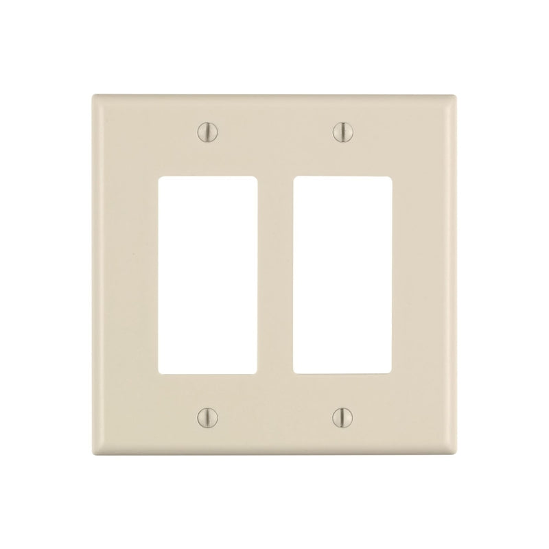 LEVITON - Leviton Decora Light Almond 2 gang Thermoset Plastic Decorator Wall Plate 1 pk [80609-00T]