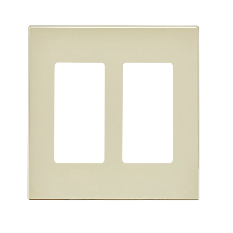 LEVITON - Leviton Decora Plus Light Almond 2 gang Polycarbonate Decorator Screwless Wall Plate 1 pk