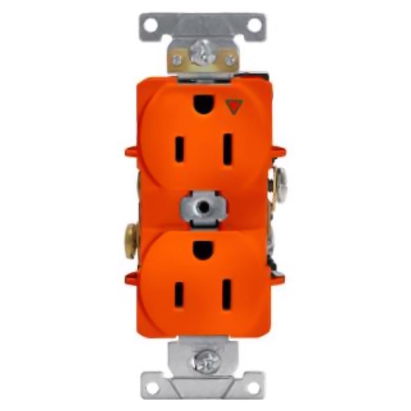 LEVITON - Leviton 15 amps 125 V Duplex Orange Outlet 5-15R 1 pk
