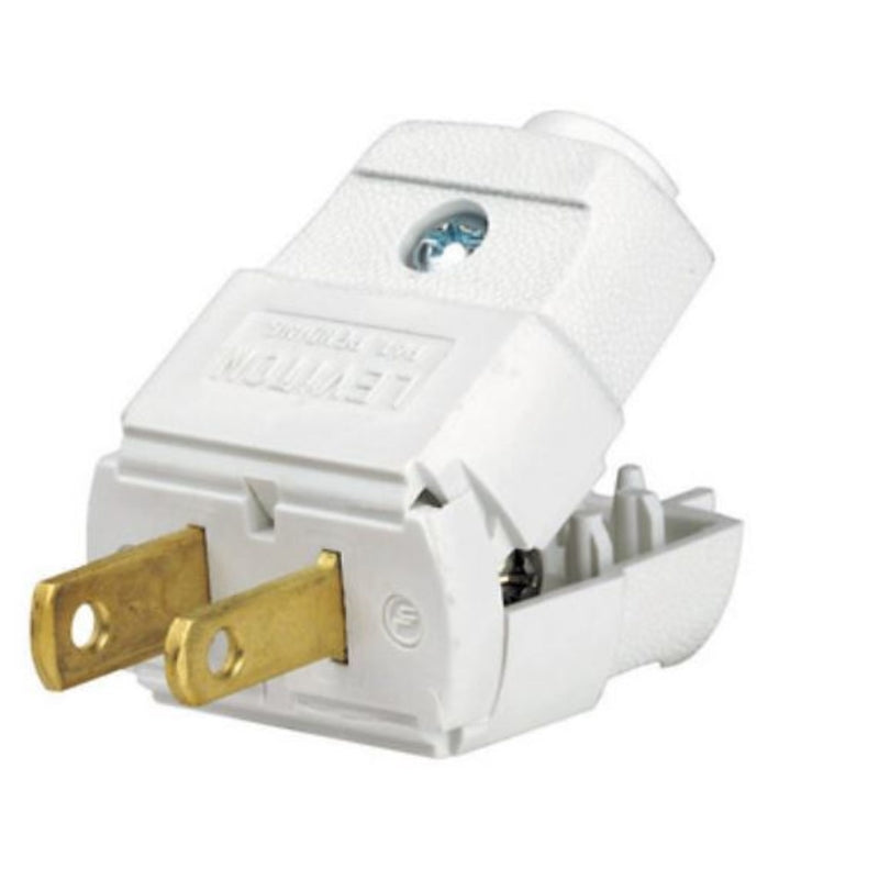 LEVITON - Leviton Residential Thermoplastic Non-Grounding/Straight Blade Plug 1-15P 20-16 AWG 2 Pole 2 Wire