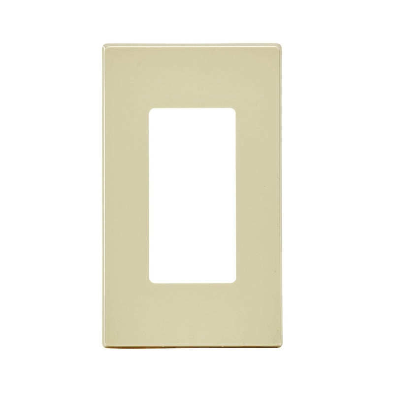 LEVITON - Leviton Decora Plus Ivory 1 gang Polycarbonate Decorator Screwless Wall Plate 1 pk