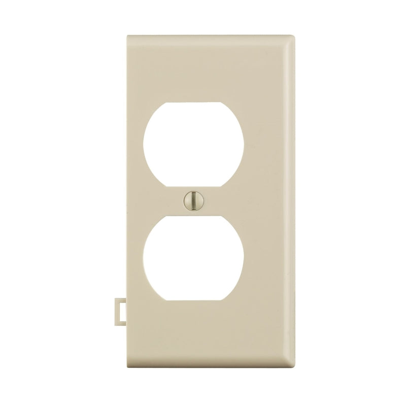 LEVITON - Leviton Light Almond 1 gang Thermoplastic Nylon Duplex Sectional End Wall Plate 1 pk [0PSE8-00T]