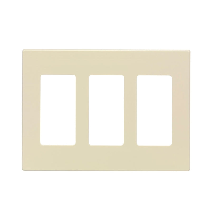 LEVITON - Leviton Decora Plus Light Almond 3 gang Polycarbonate Decorator Screwless Wall Plate 1 pk