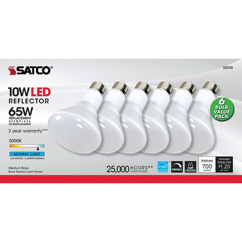 SATCO - Satco BR30 E26 (Medium) LED Bulb Natural Light 65 Watt Equivalence 6 pk