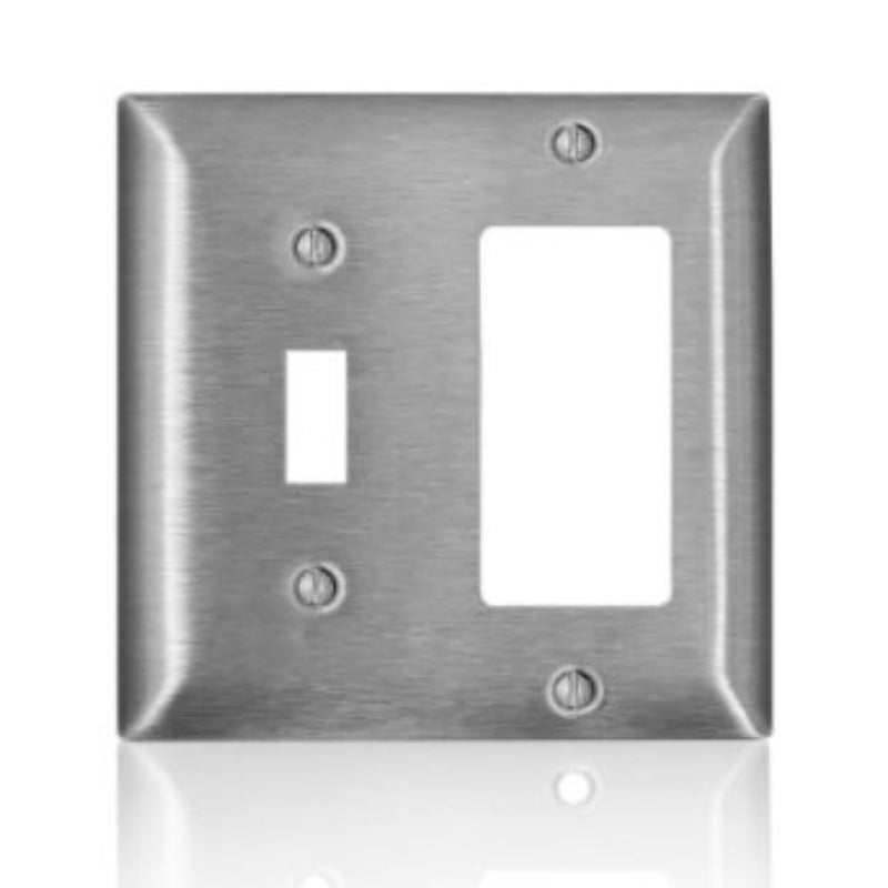 LEVITON - Leviton C-series Satin 2 gang Stainless Steel Decorator/Toggle Wall Plate 1 pk