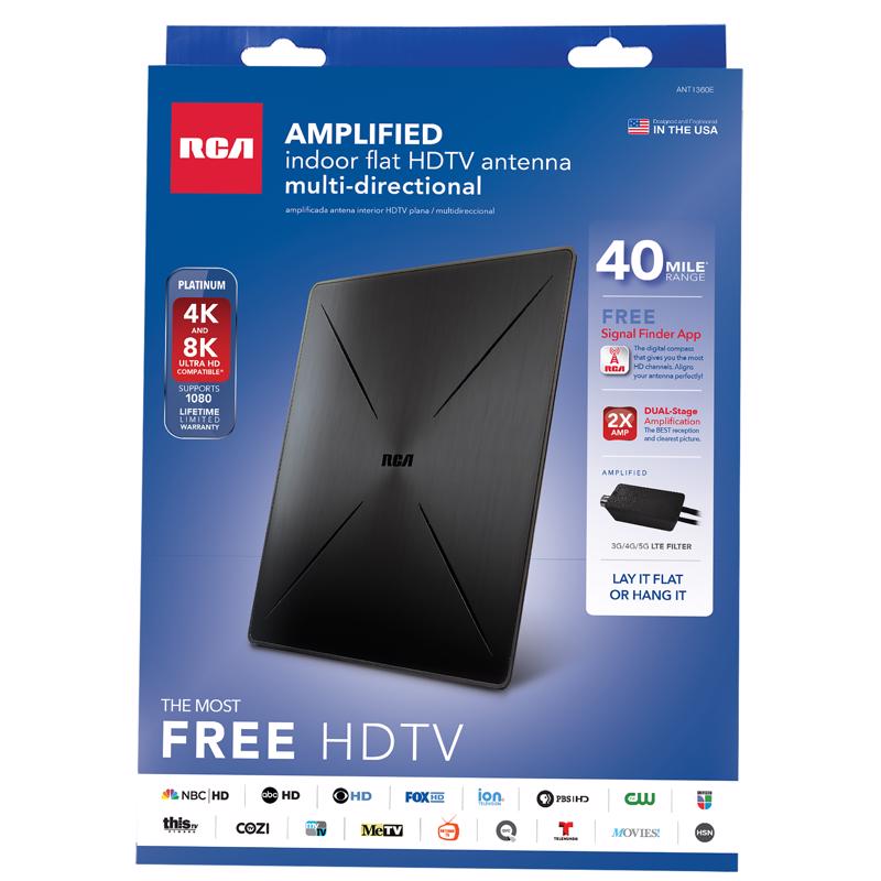 RCA - RCA Indoor HDTV Flat Antenna 1 pk