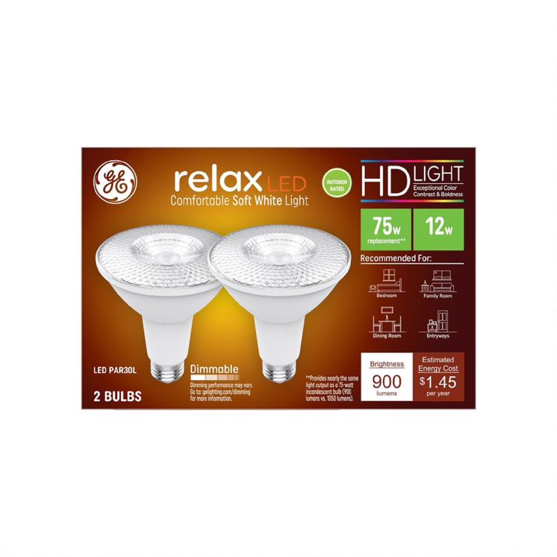 GE - GE Relax HD PAR 30L E26 (Medium) LED Light Bulb Soft White 75 Watt Equivalence 2 pk