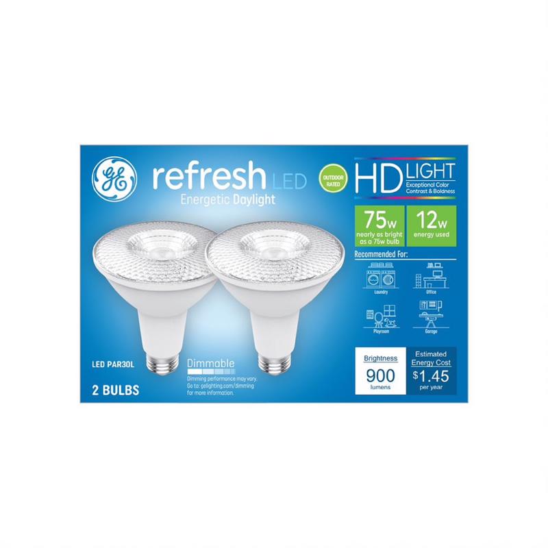 GE - GE Refresh HD PAR 30L E26 (Medium) LED Light Bulb Daylight 75 Watt Equivalence 2 pk