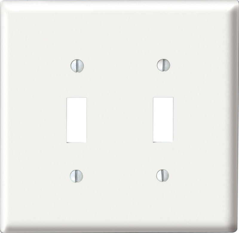 LEVITON - Leviton White 2 gang Nylon Toggle Wall Plate 1 pk - Case of 25