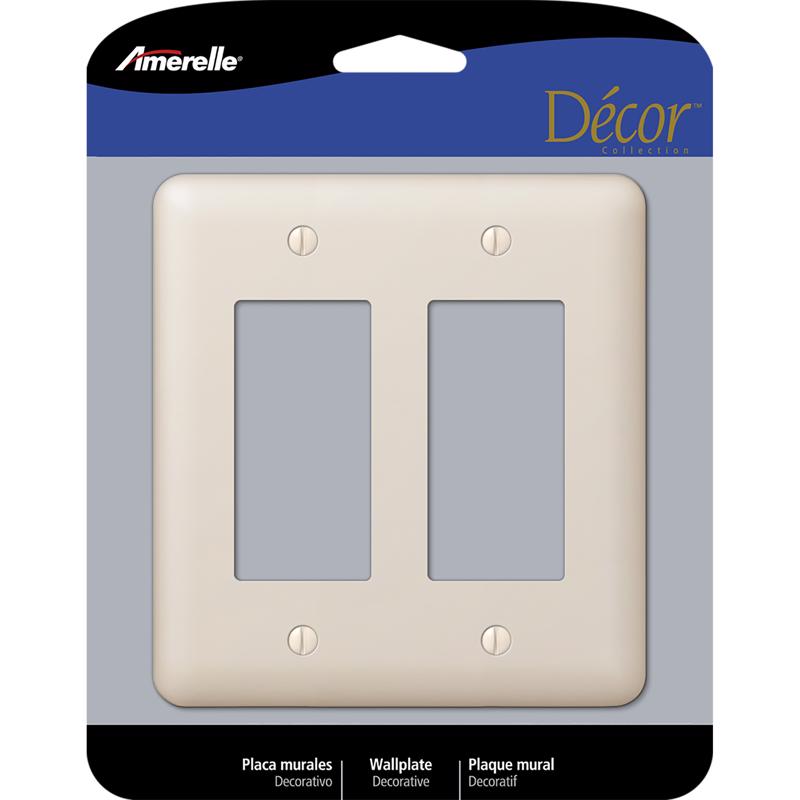 AMERELLE - Amerelle Devon Light Almond 2 gang Stamped Steel Decorator Wall Plate 1 pk