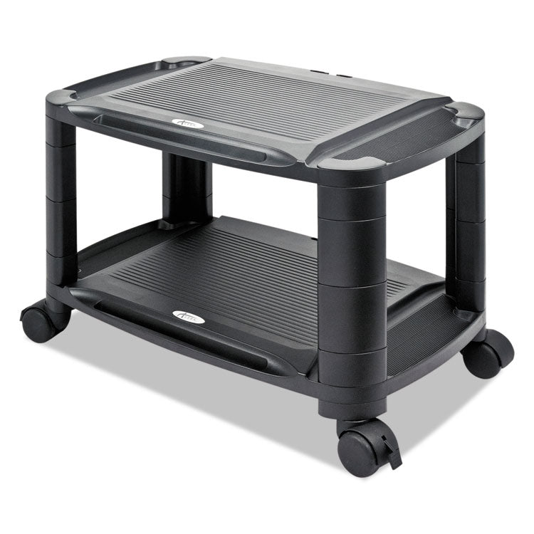 Alera - 3-in-1 Cart/Stand, Plastic, 3 Shelves, 1 Drawer, 100 lb Capacity, 21.63" x 13.75" x 24.75", Black/Gray