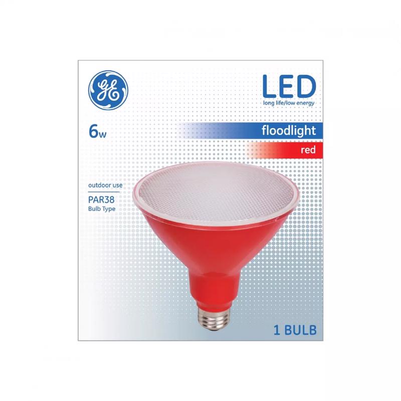 GE - GE PAR 38 E26 (Medium) LED Floodlight Bulb Red 1 pk