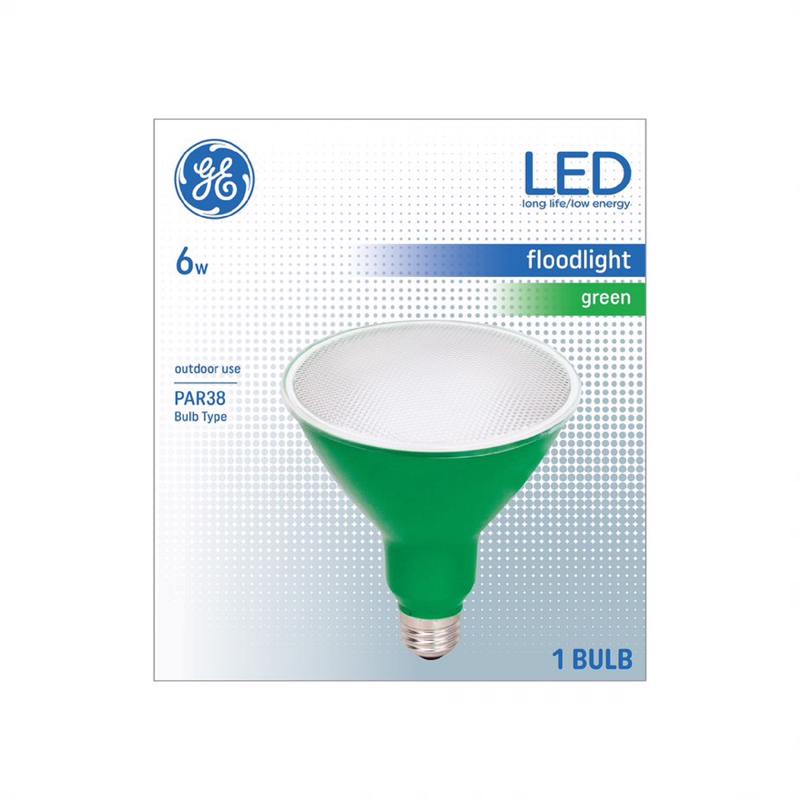 GE - GE PAR 38 E26 (Medium) LED Floodlight Bulb Green 1 pk