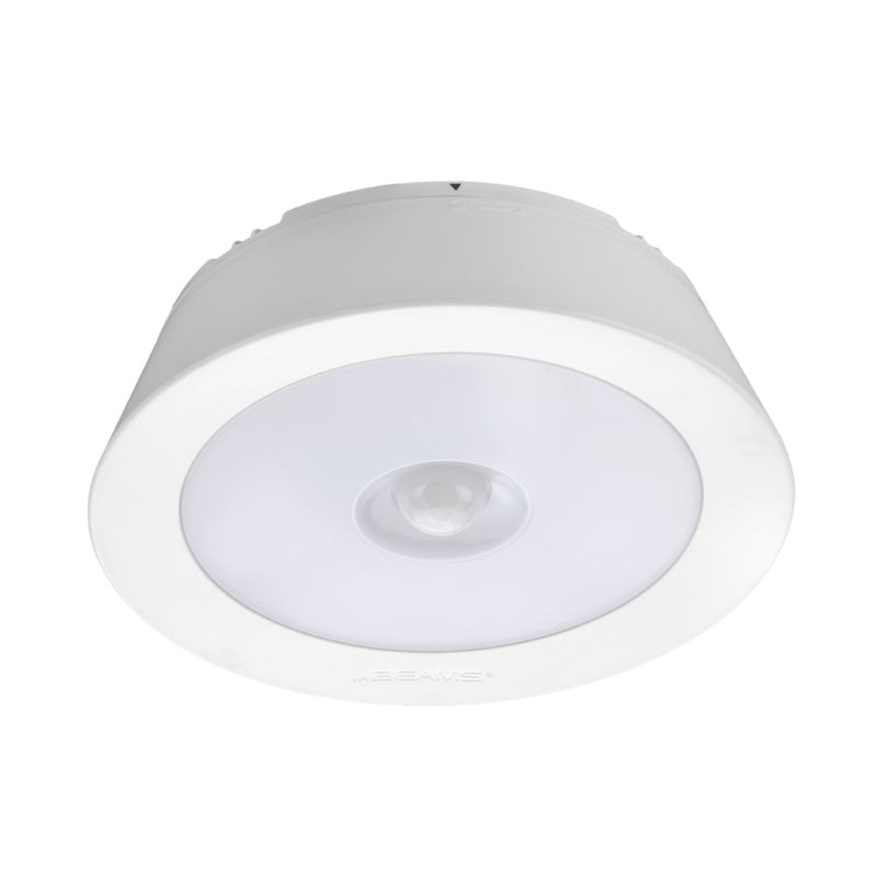 MR. BEAMS - Mr. Beams 1.93 in. H X 6.3 in. W X 6.3 in. L White Ceiling Light w/Motion Sensor