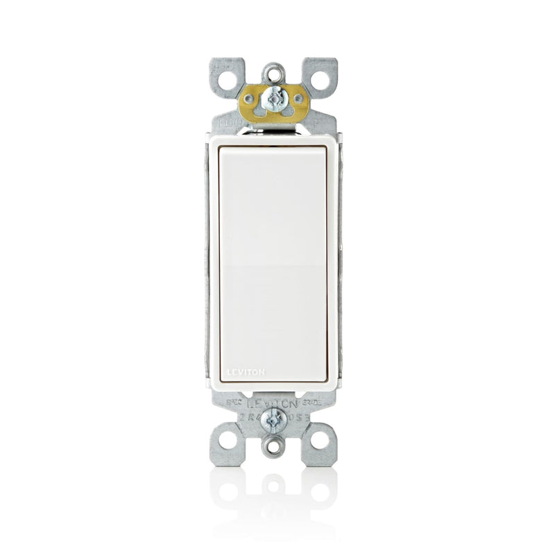 LEVITON - Leviton 15 amps Single Pole Antimicrobial Treated Rocker AC Quiet Switch White 5 pk